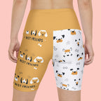 Women's Dog Print Workout Shorts — 'BARKLYNE' Best Friends AOP Activewear