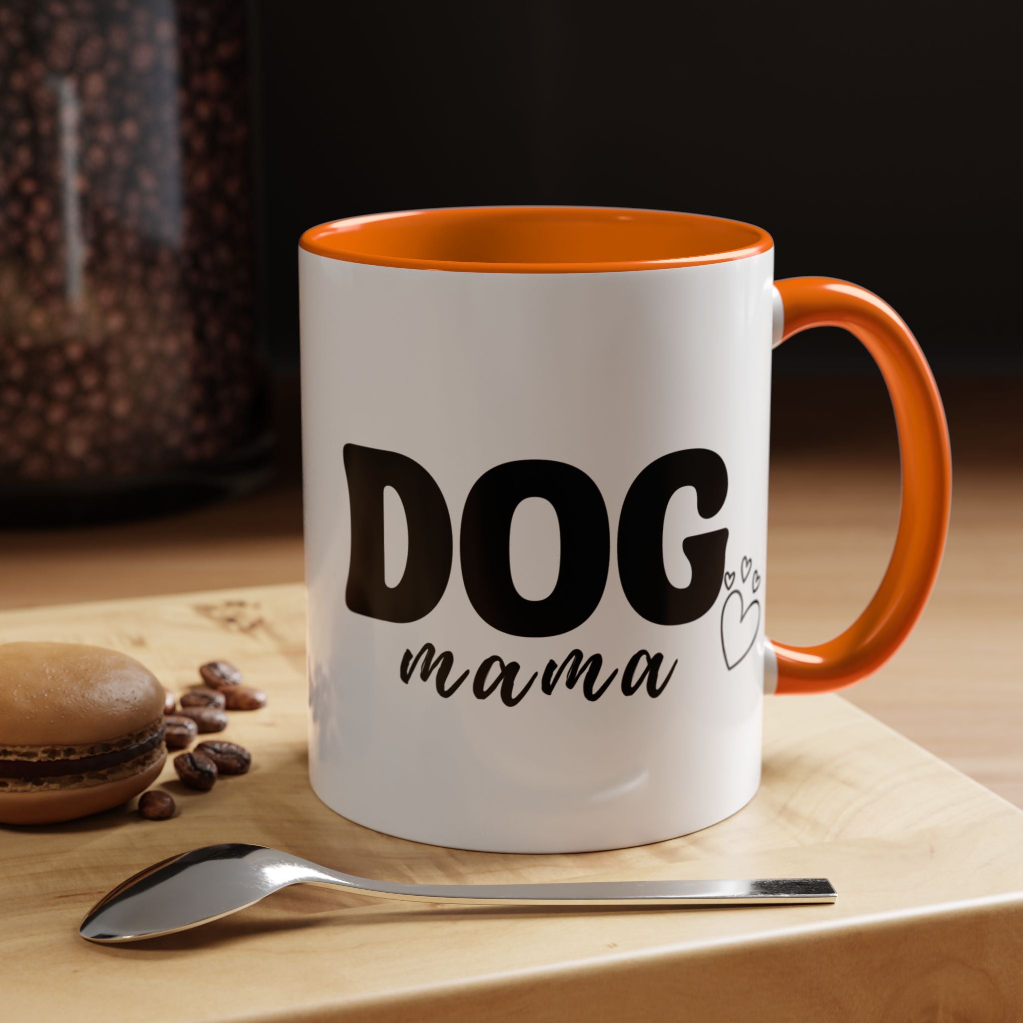 Dog Mama Accent Coffee Mug — Cute Black & White Pet Lover Gift (11/15oz)