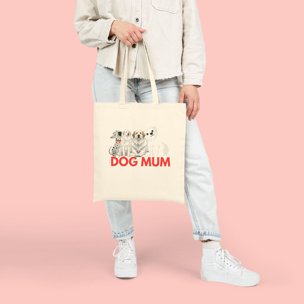 Dog Mum Canvas Tote — Cute Illustrated Dogs Cotton Shopper Bag