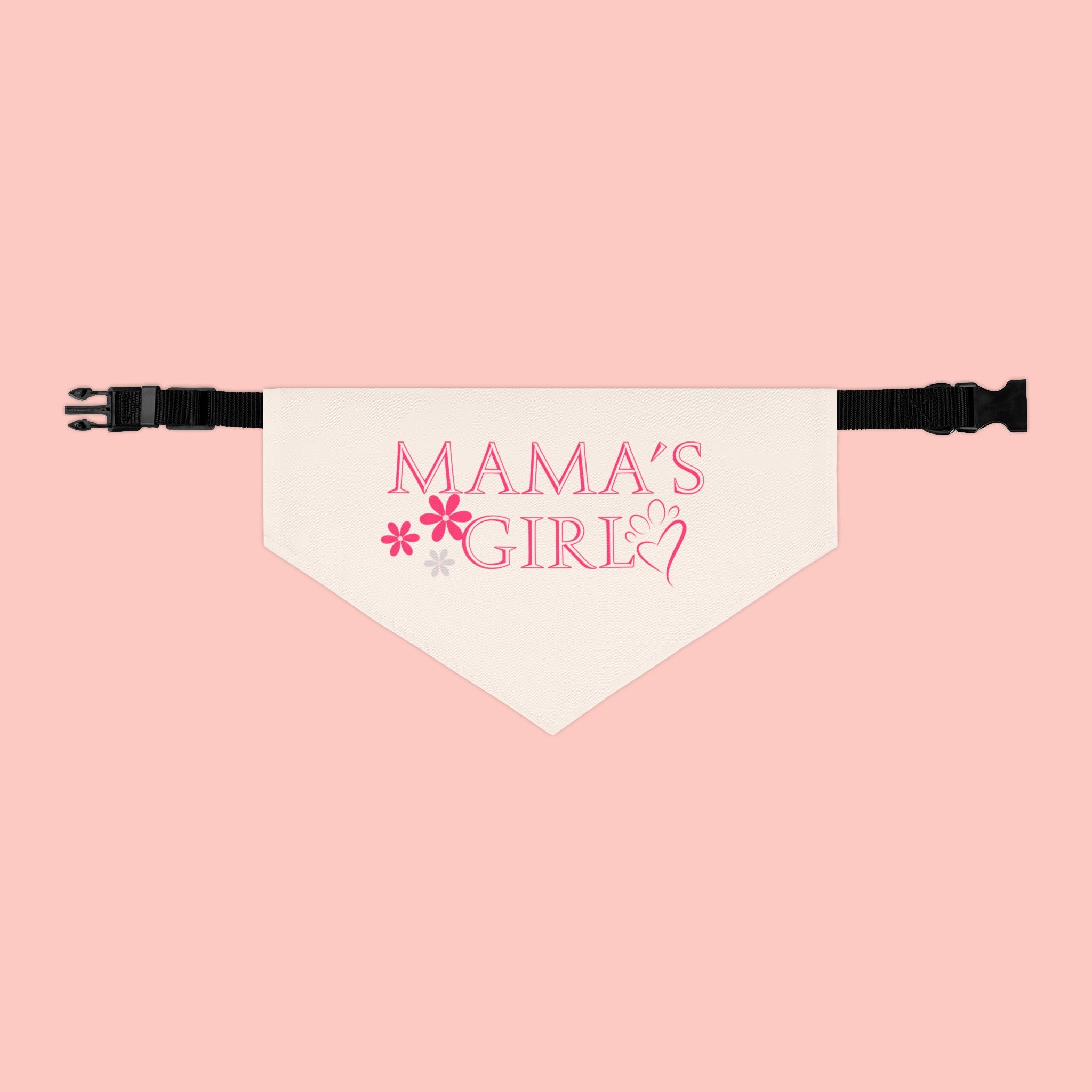 Mama’s Girl Pet Bandana Collar — Pink Floral Dog & Cat Accessory