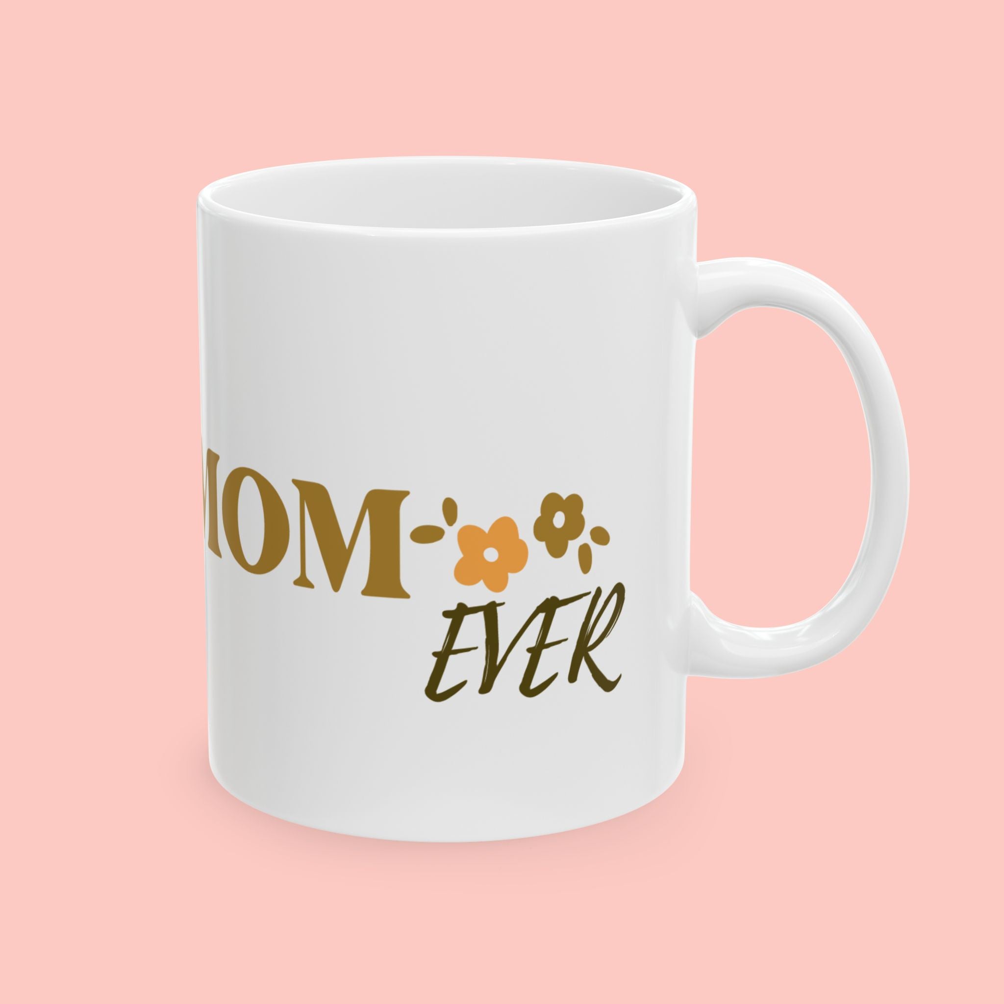 Dog Mom Ceramic Mug — 'Best Dog Mom Ever' Gold Script Coffee Cup (11oz & 15oz)