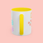 Dog Mom Club Accent Coffee Mug – Colorful Paw Print 11/15oz