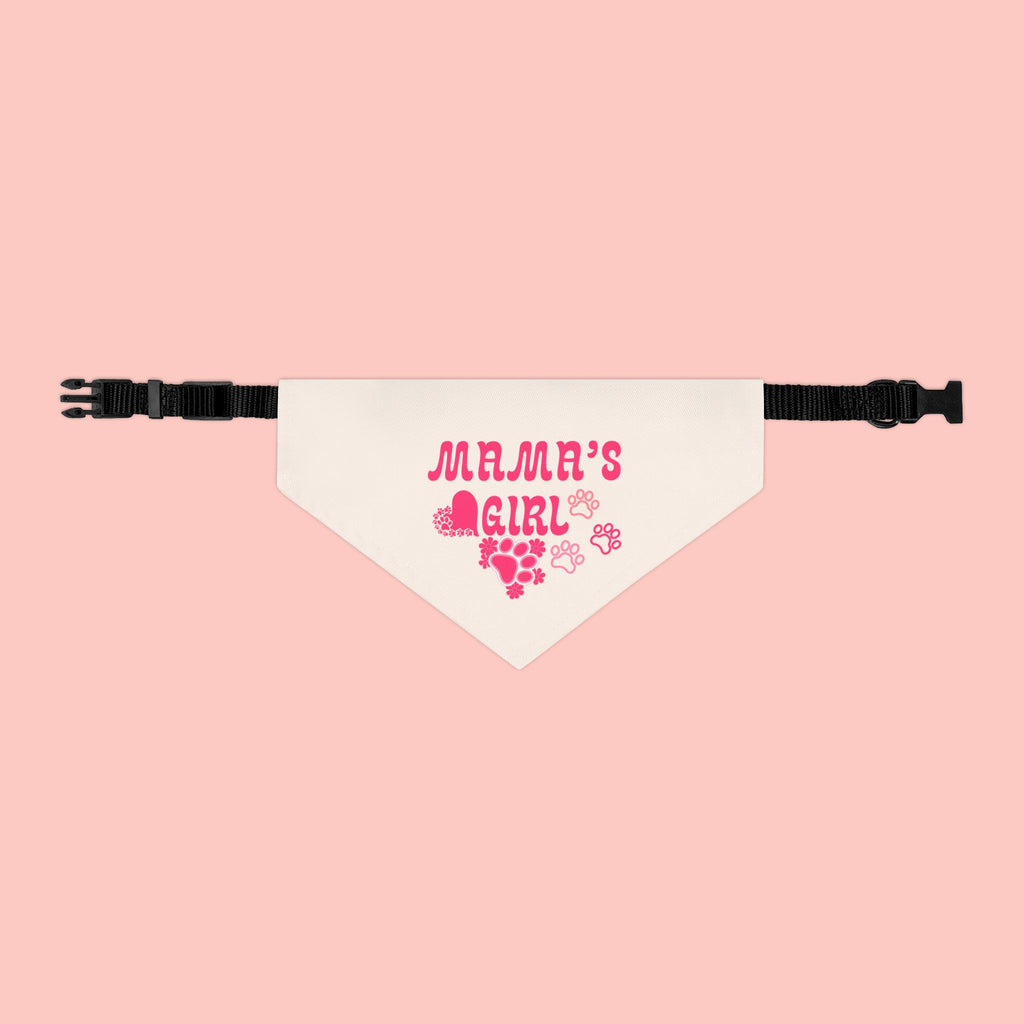 Pet Bandana — "Mama's Girl" Pink Paw Print Collar for Dogs & Cats