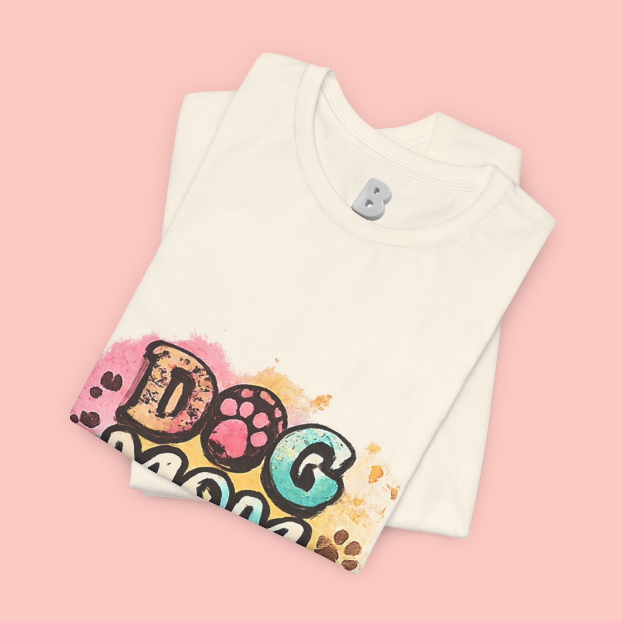 Dog Mom T-Shirt — Colorful Paw Print Graphic Tee for Pet Lovers