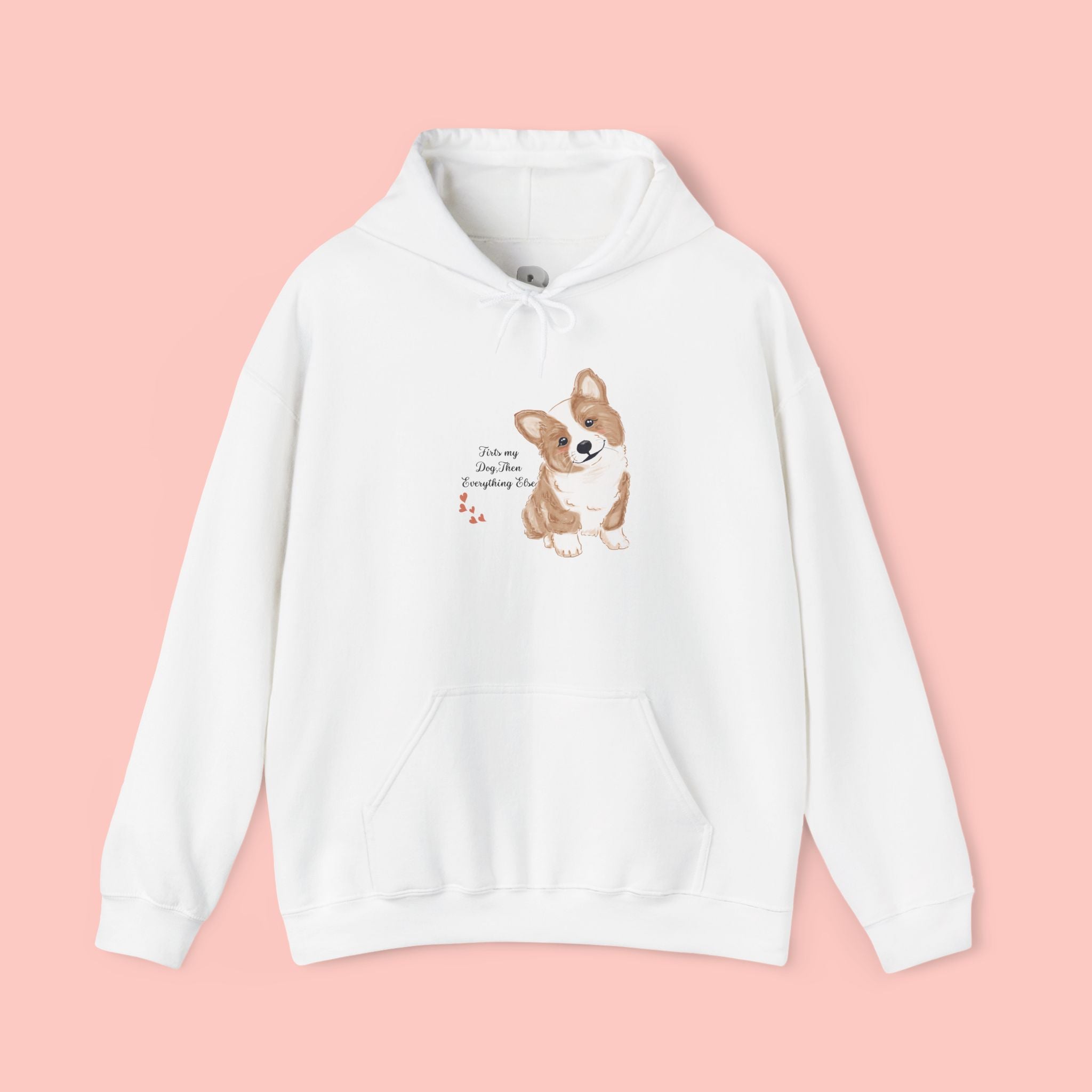 Corgi Love Hoodie — Cute Watercolor Pembroke Corgi Illustration with 'You're My Favorite' Text