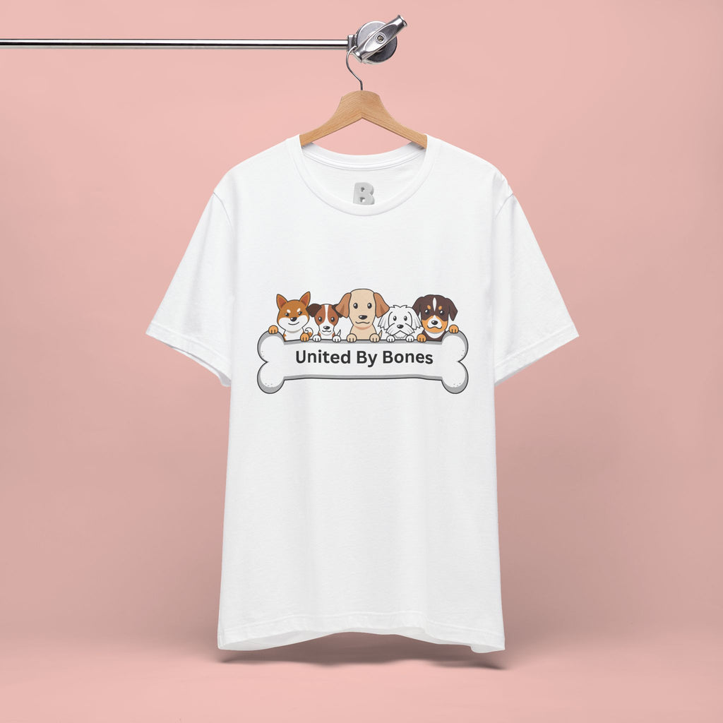 Dog Lover T‑Shirt — "United By Bones" Cute Cartoon Dogs Tee