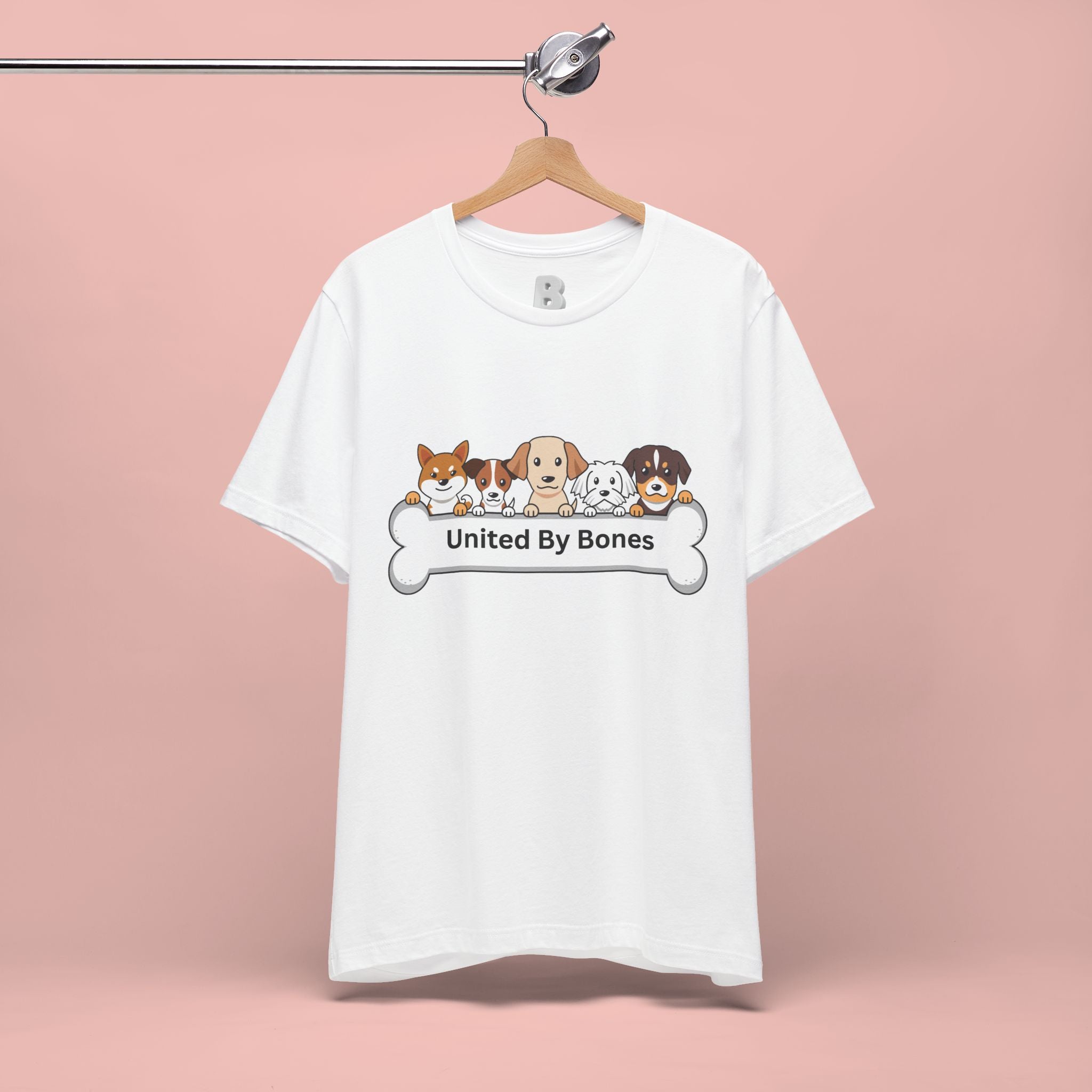 Dog Lover T‑Shirt — "United By Bones" Cute Cartoon Dogs Tee