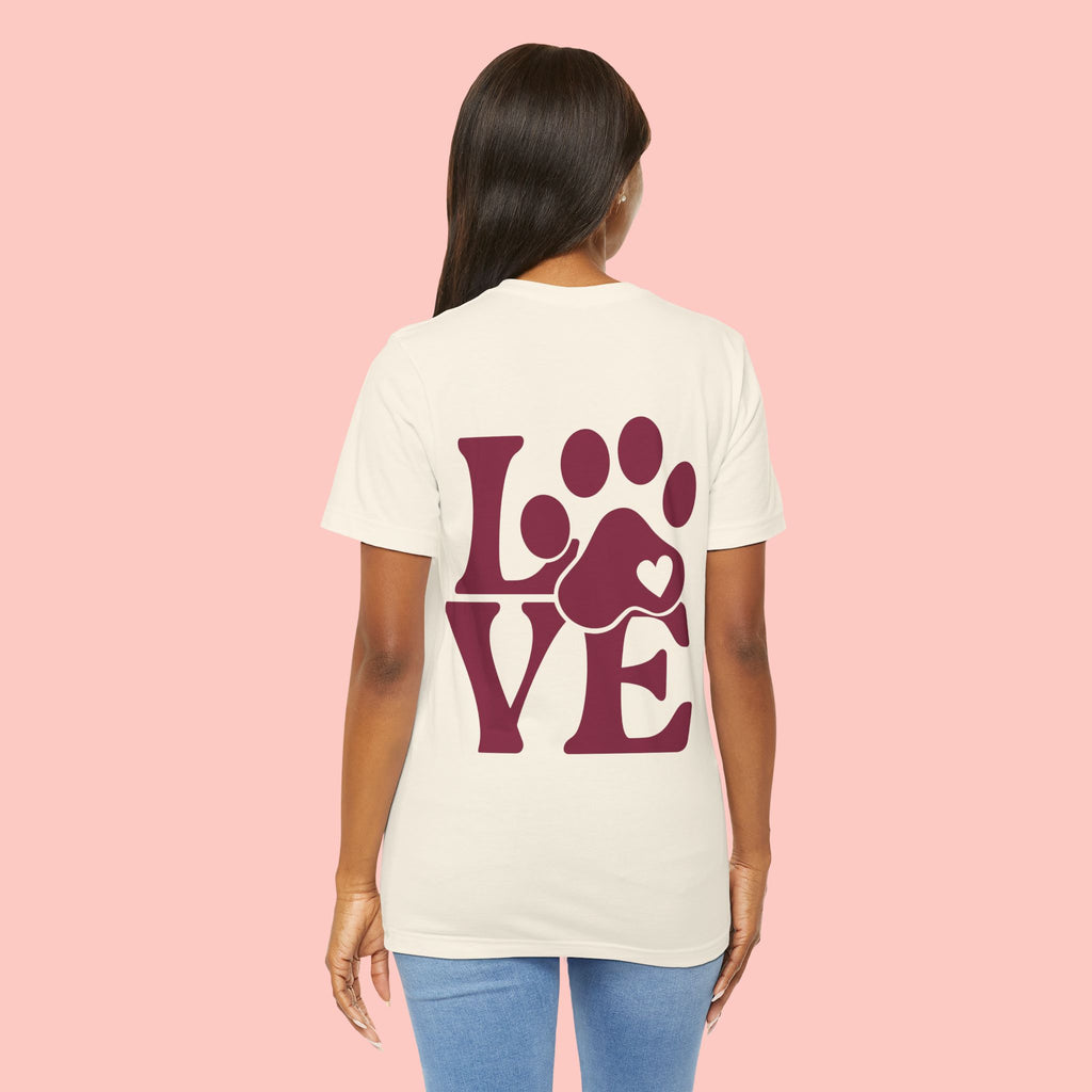 Dog Paw "LOVE" Tee - Pet Lover Graphic T-Shirt