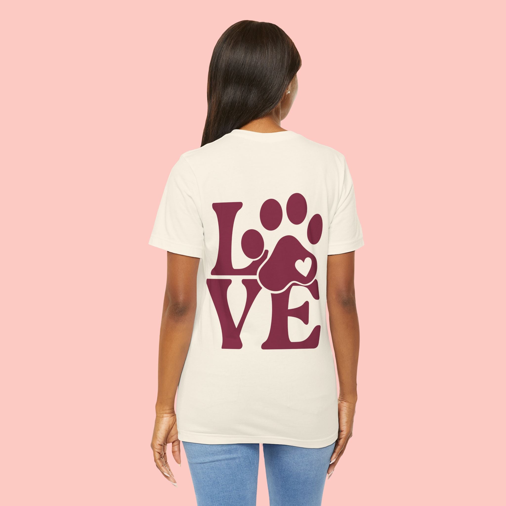Dog Paw "LOVE" Tee - Pet Lover Graphic T-Shirt