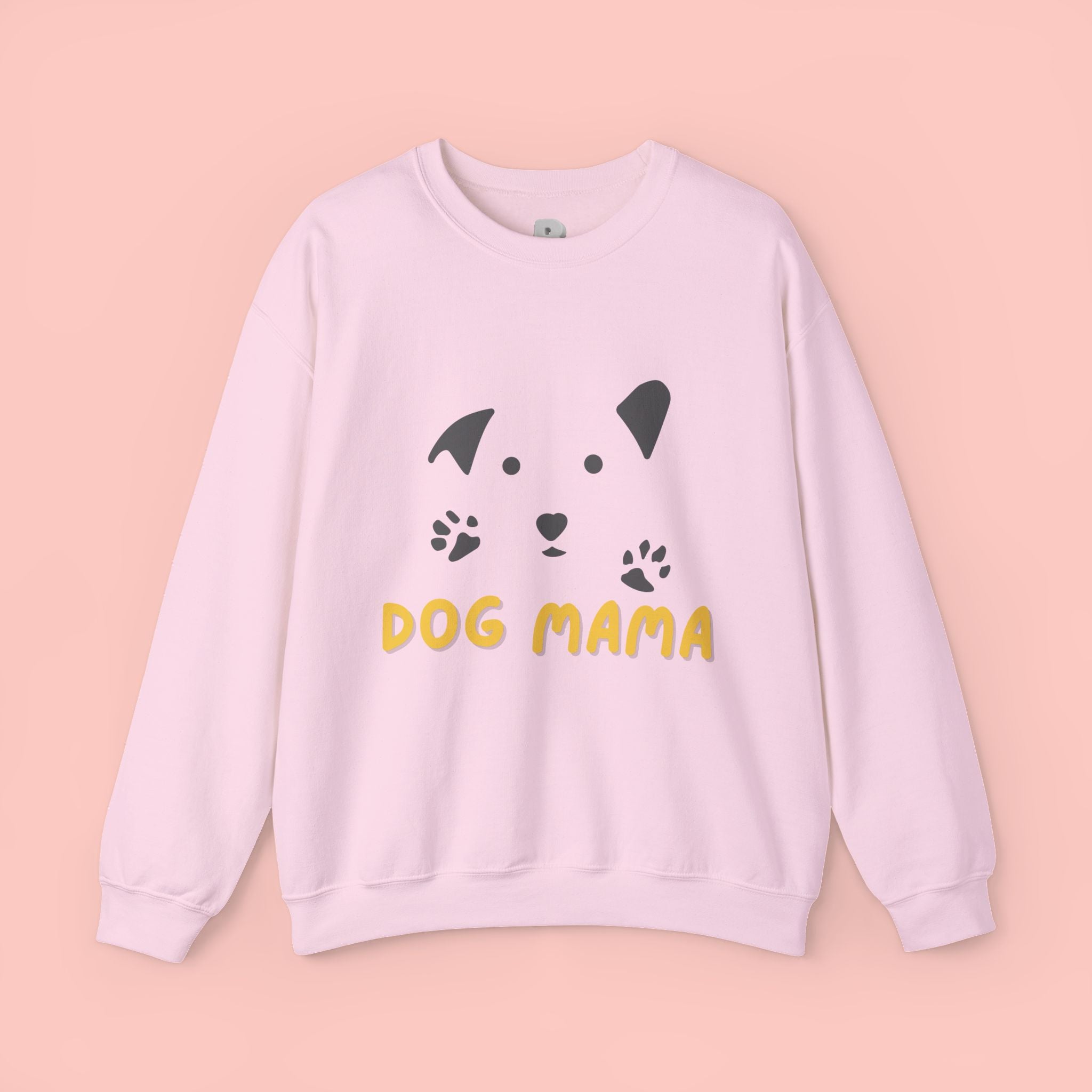 Dog Mama Crewneck Sweatshirt – Cute Paw Print & Puppy Graphic