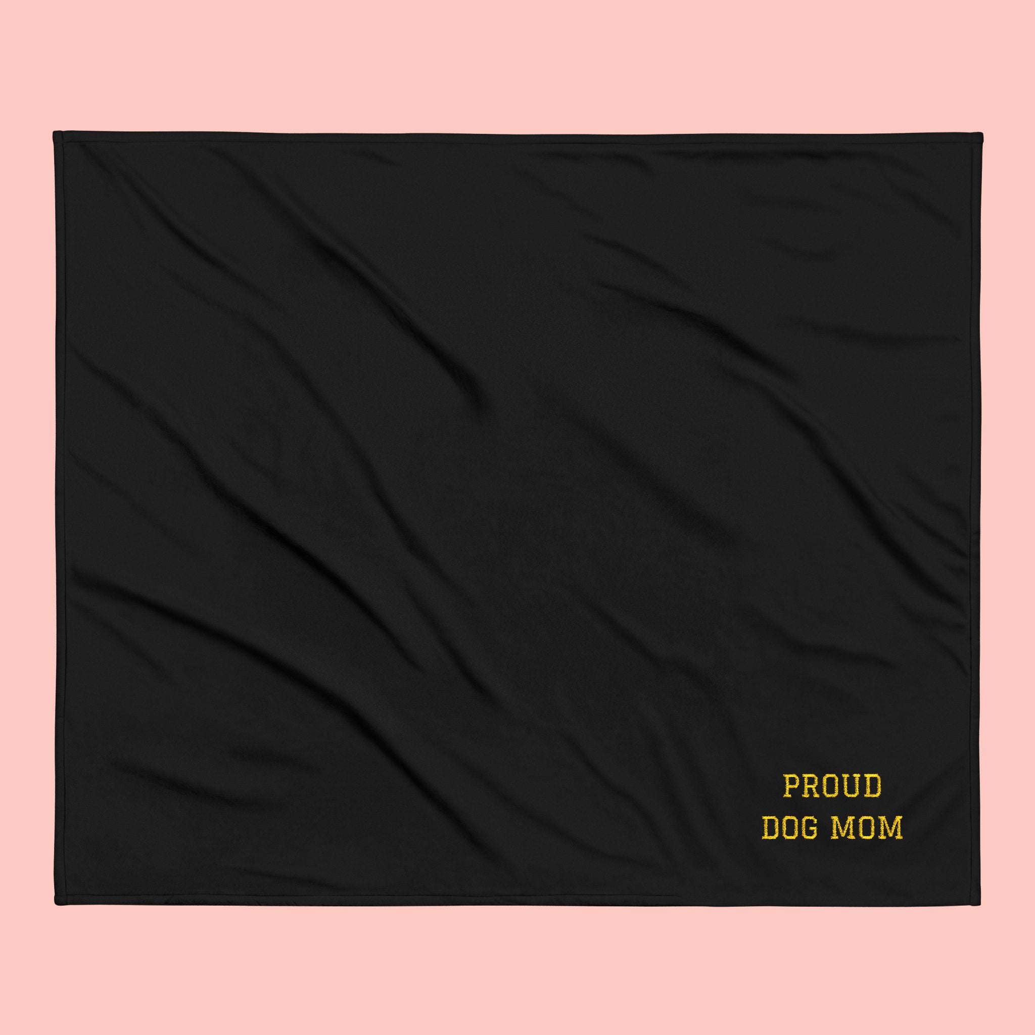 Proud Dog Mom Embroidered Sherpa Blanket