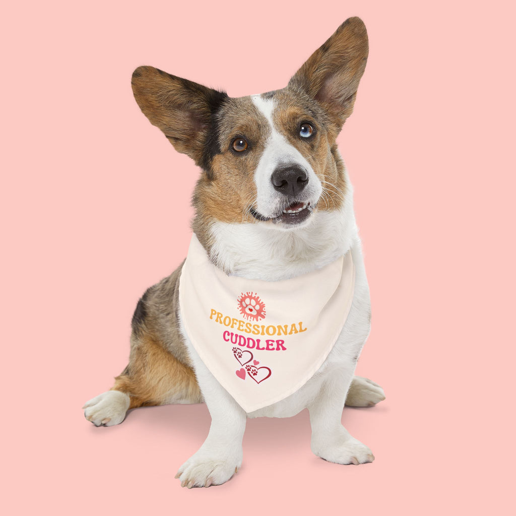 Pet Bandana — "Professional Cuddler" Cute Dog & Cat Collar Accessory