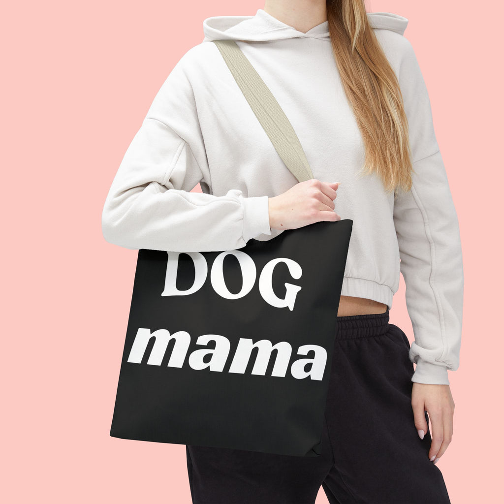 Dog Mama Tote Bag — Black Canvas Pet Lover Tote
