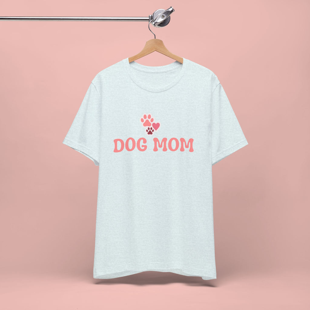Dog Mom T-Shirt — Pink Paw Graphic Tee for Dog Lovers