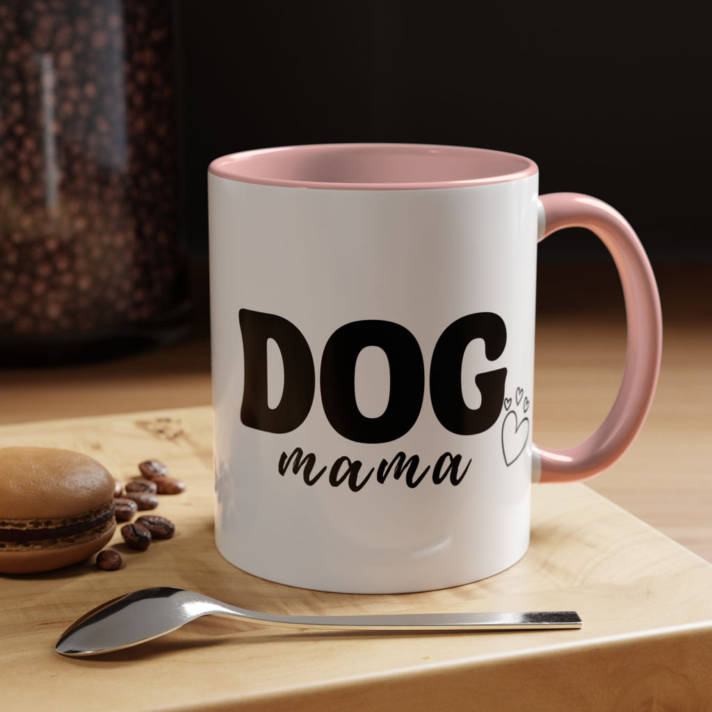 Dog Mama Accent Coffee Mug — Cute Black & White Pet Lover Gift (11/15oz)