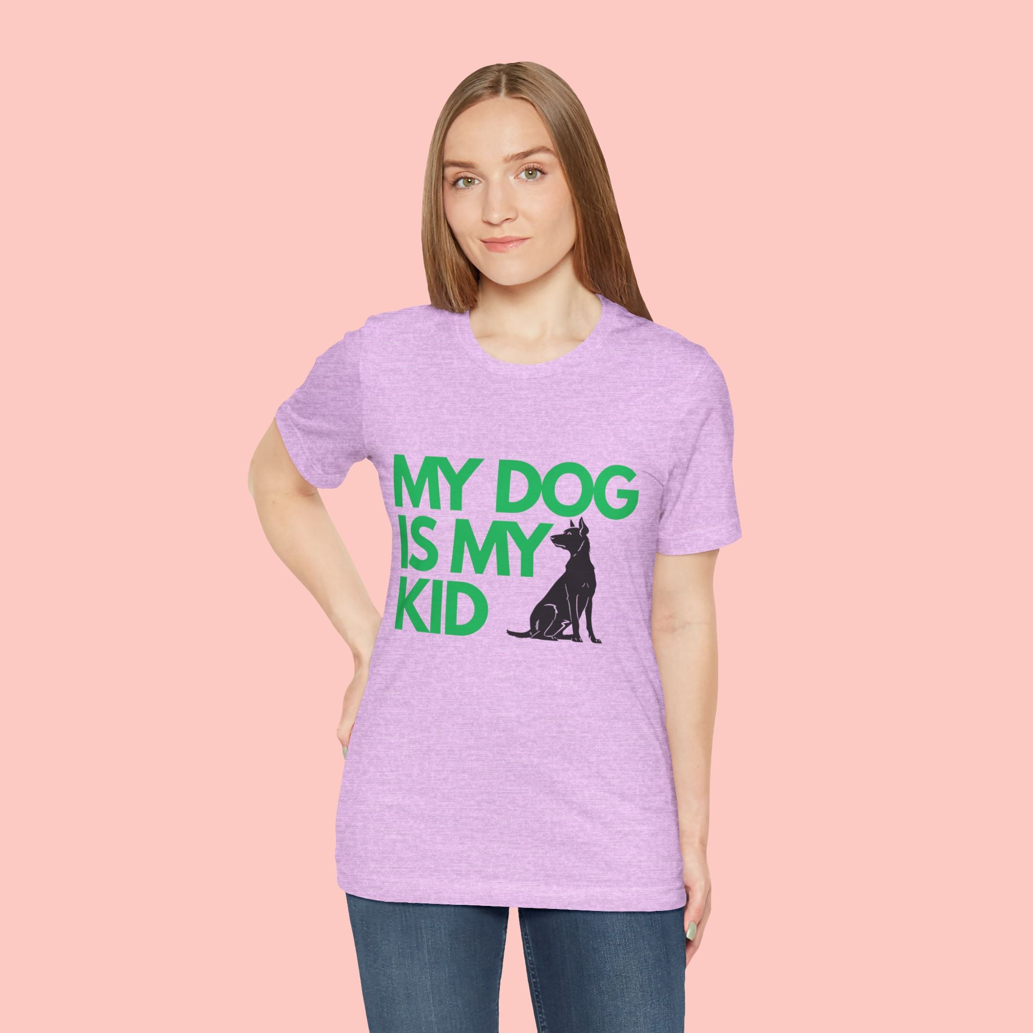 My Dog Is My Kid T-Shirt — Funny Pet Mom/Dad Tee with Sitting Dog Graphic