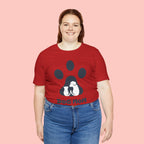 Dog Mom T‑Shirt — Paw Print with Dog & Puppy Graphic