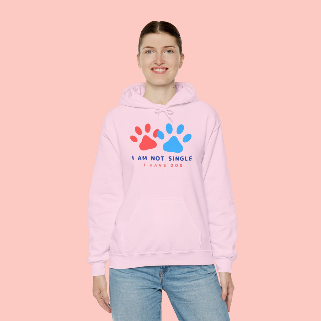 Dog Mom Hoodie – “I Am Not Single I Have Dog” Paw Print Hoodie
