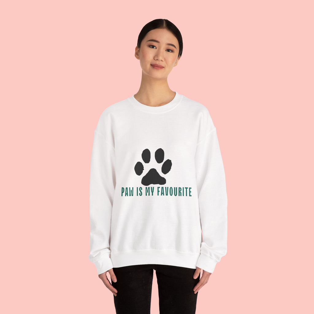 Paw Is My Favourite Sweatshirt – Cute Paw Print Crewneck for Dog & Cat Lovers