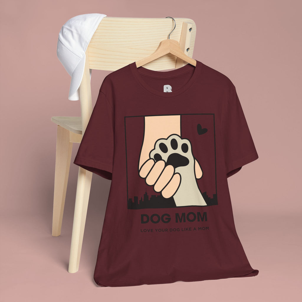 Dog Mom T-Shirt — "Love Your Dog Like a Mom" Paw Print Graphic