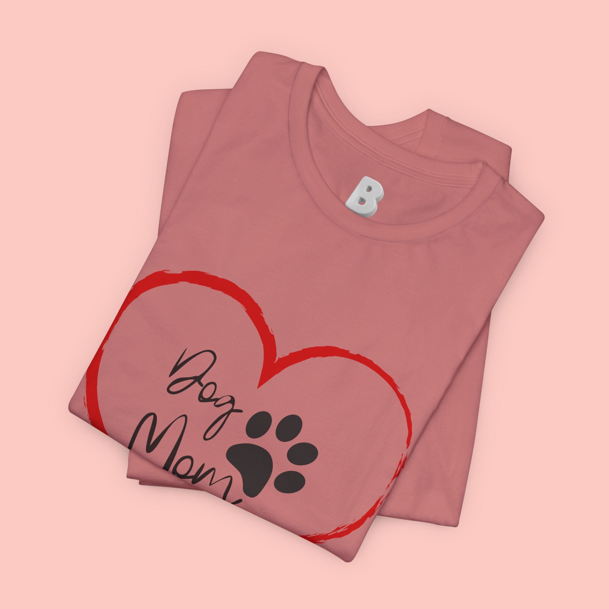 Dog Mom Heart Paw T‑Shirt