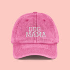 Dog Mama Vintage Embroidered Cap — Washed Baseball Hat for Dog Lovers