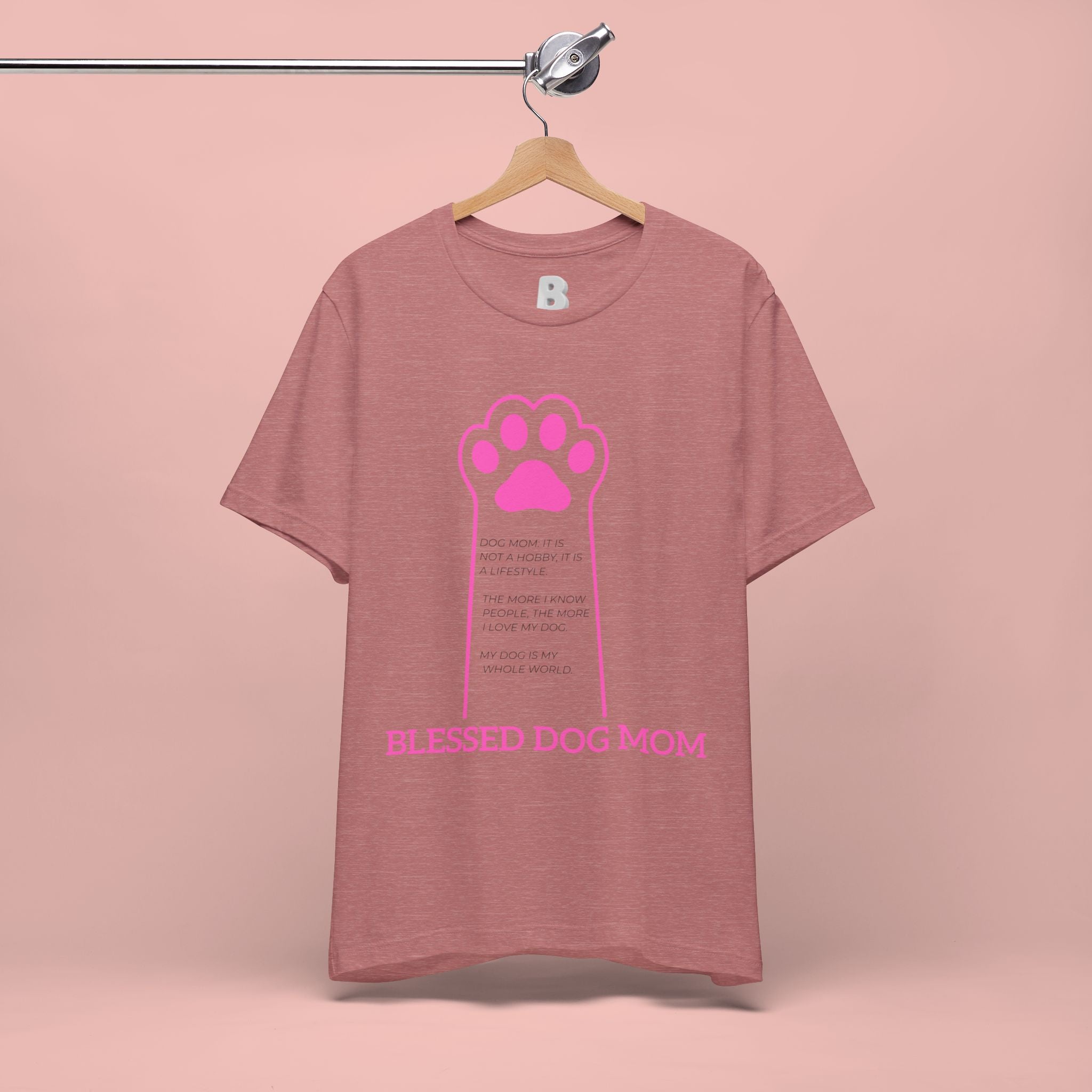 Blessed Dog Mom T-Shirt — Pink Paw Graphic Tee
