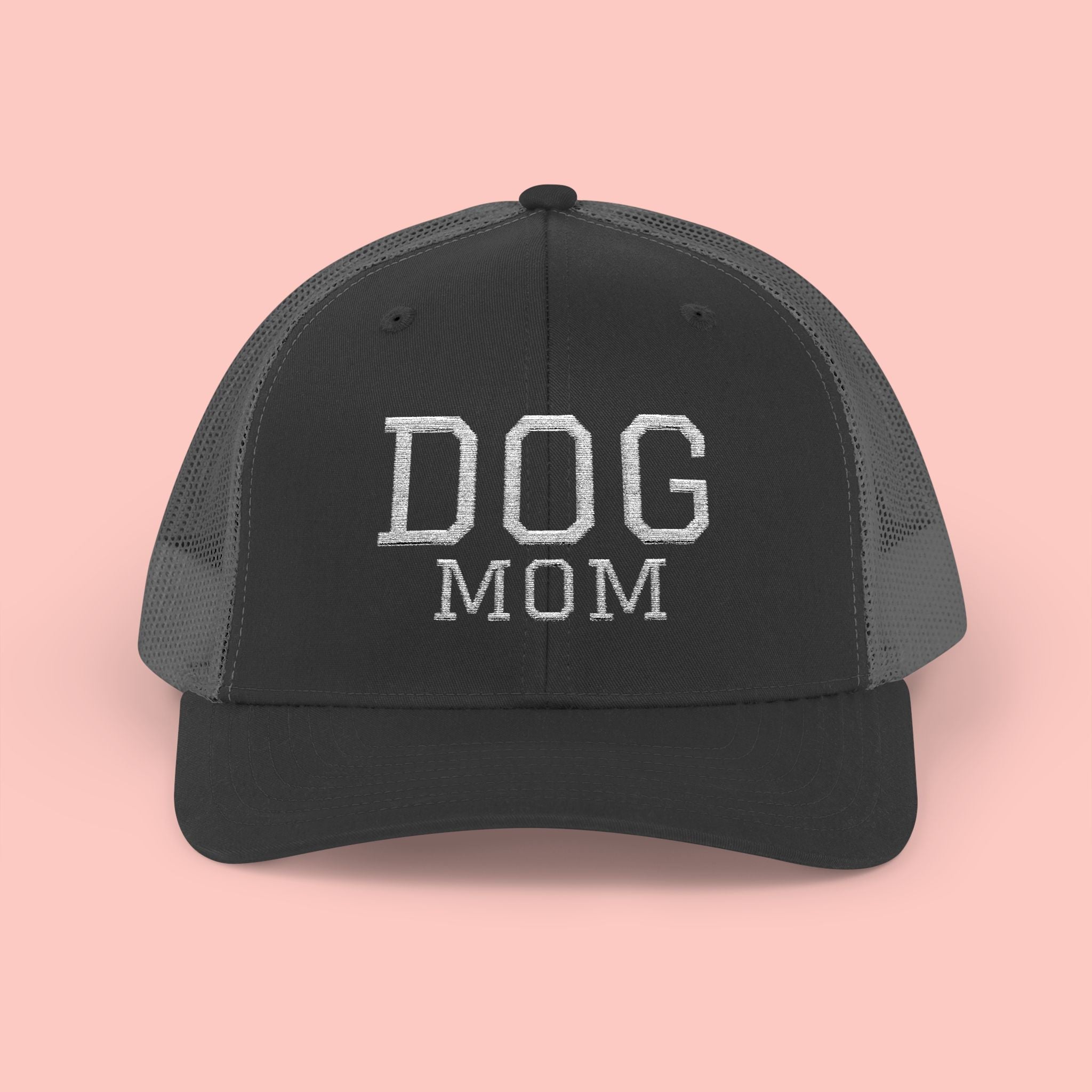 Dog Mom Trucker Cap — Rhinestone Lettering Snapback Hat