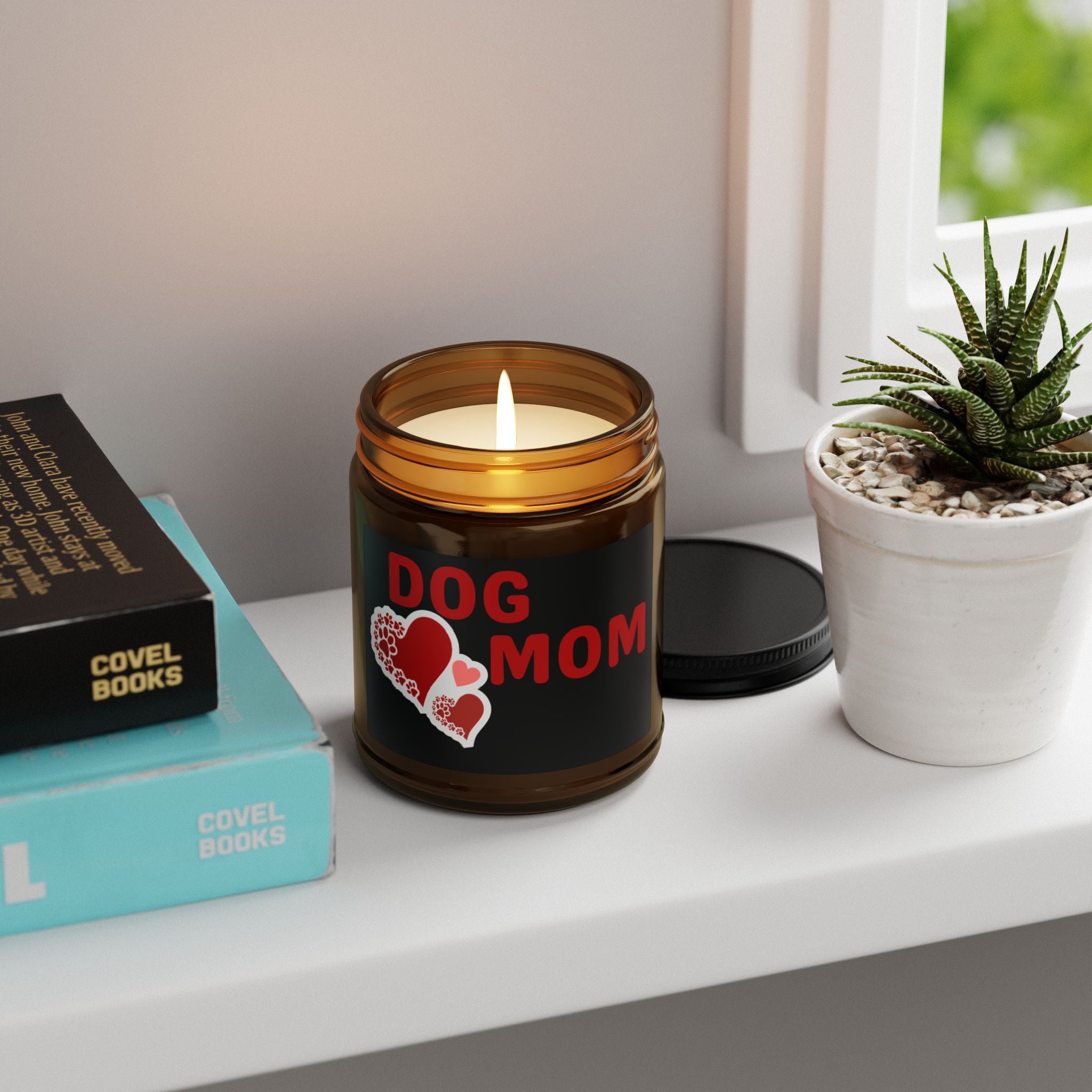 Dog Mom Soy Candle — Amber Jar Scented Candle for Pet Lovers