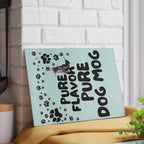 Dog Mom Glass Cutting Board – "Pure Flavor Pure Dog Mom" Paw Print Design