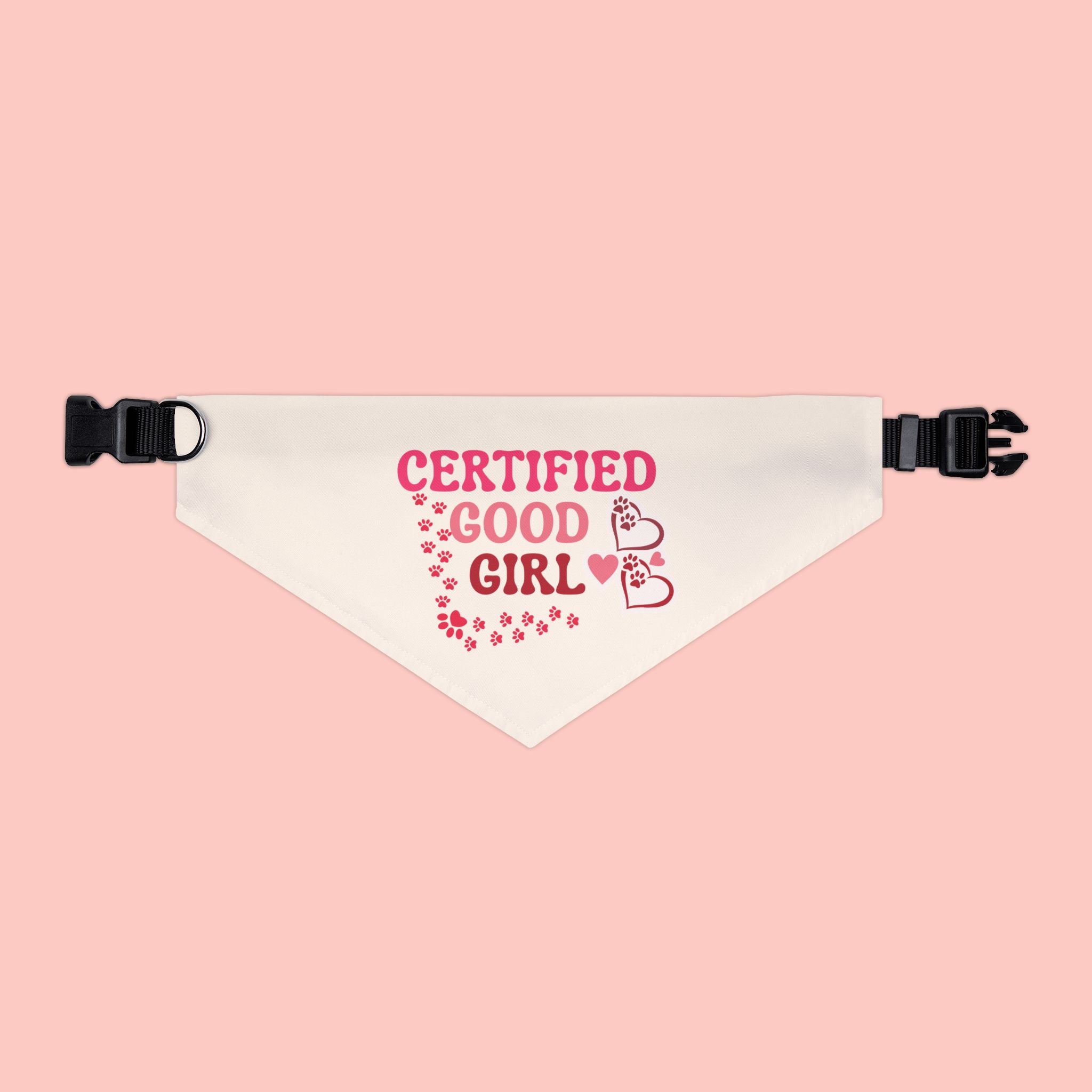 Certified Good Girl Pet Bandana Collar – Cute Heart Dog Bandana for Puppies & Small Dogs