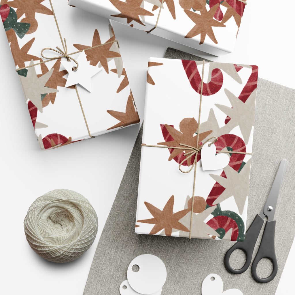 Holiday Candy Cane Gift Wrap Paper