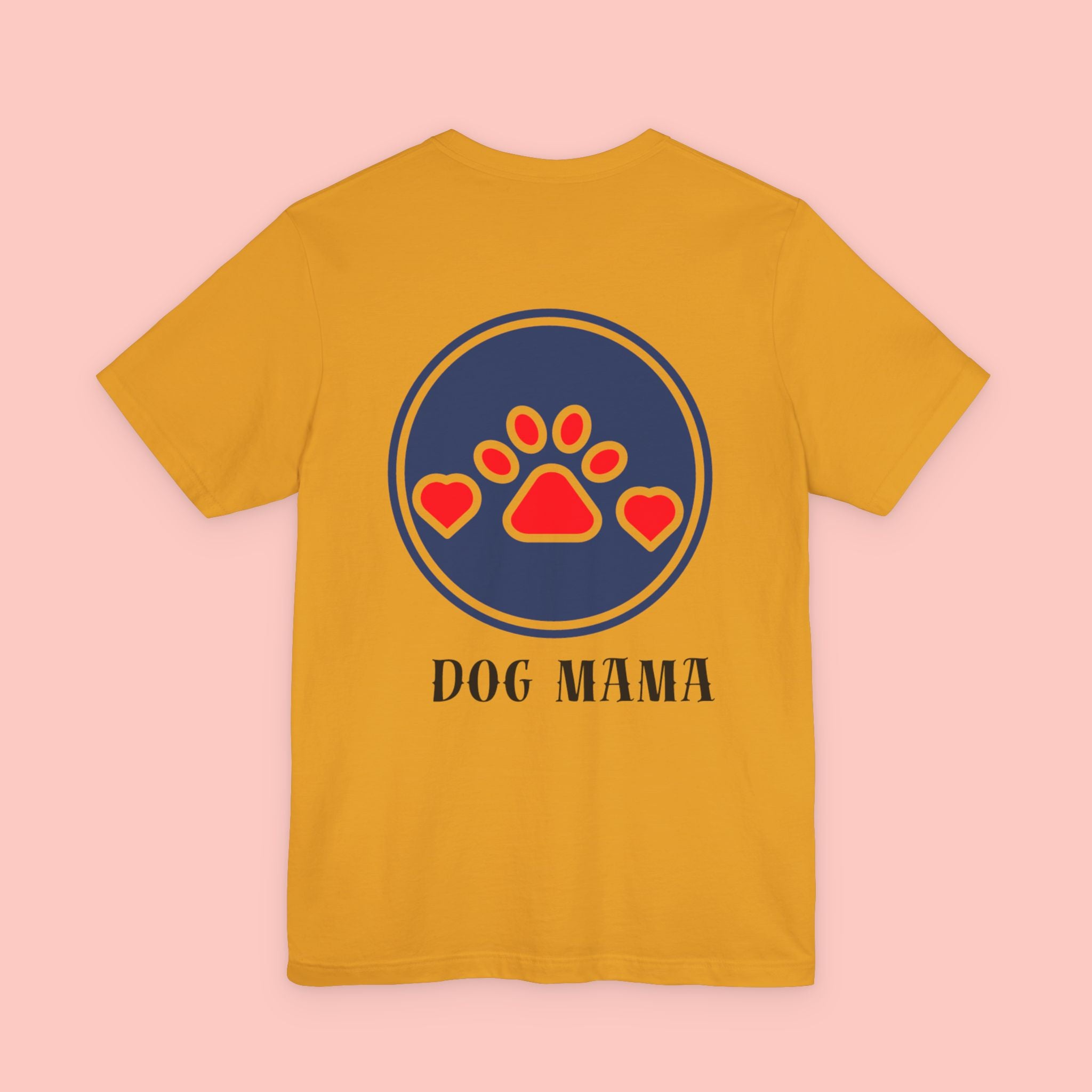 Dog Mama Tee - Paw Print Heart Graphic Short Sleeve Shirt