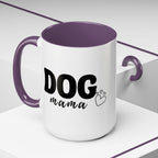 Dog Mama Accent Coffee Mug — Cute Black & White Pet Lover Gift (11/15oz)