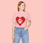 Pet Lover T-Shirt — Red Heart Paw Print Tee