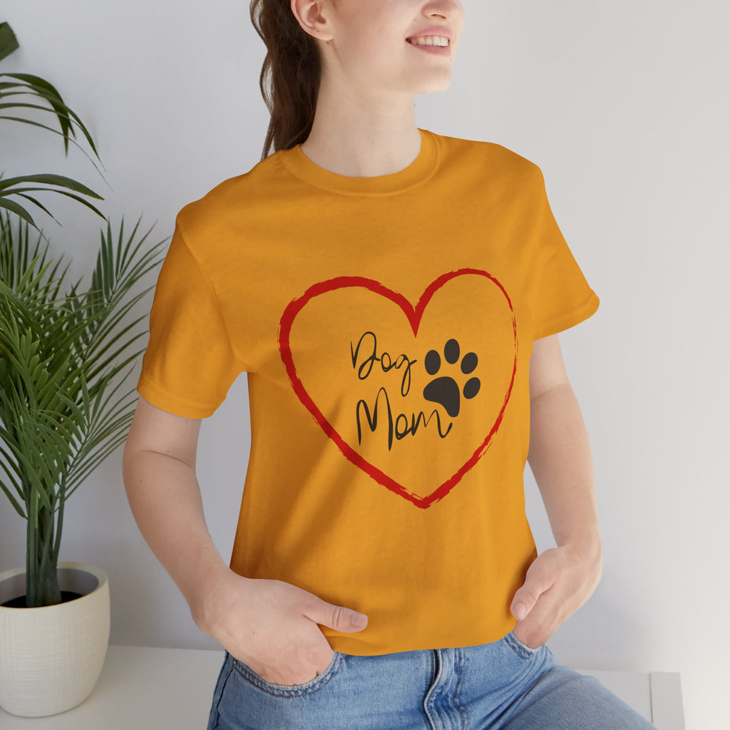 Dog Mom Heart Paw T‑Shirt