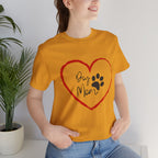 Dog Mom Heart Paw T‑Shirt