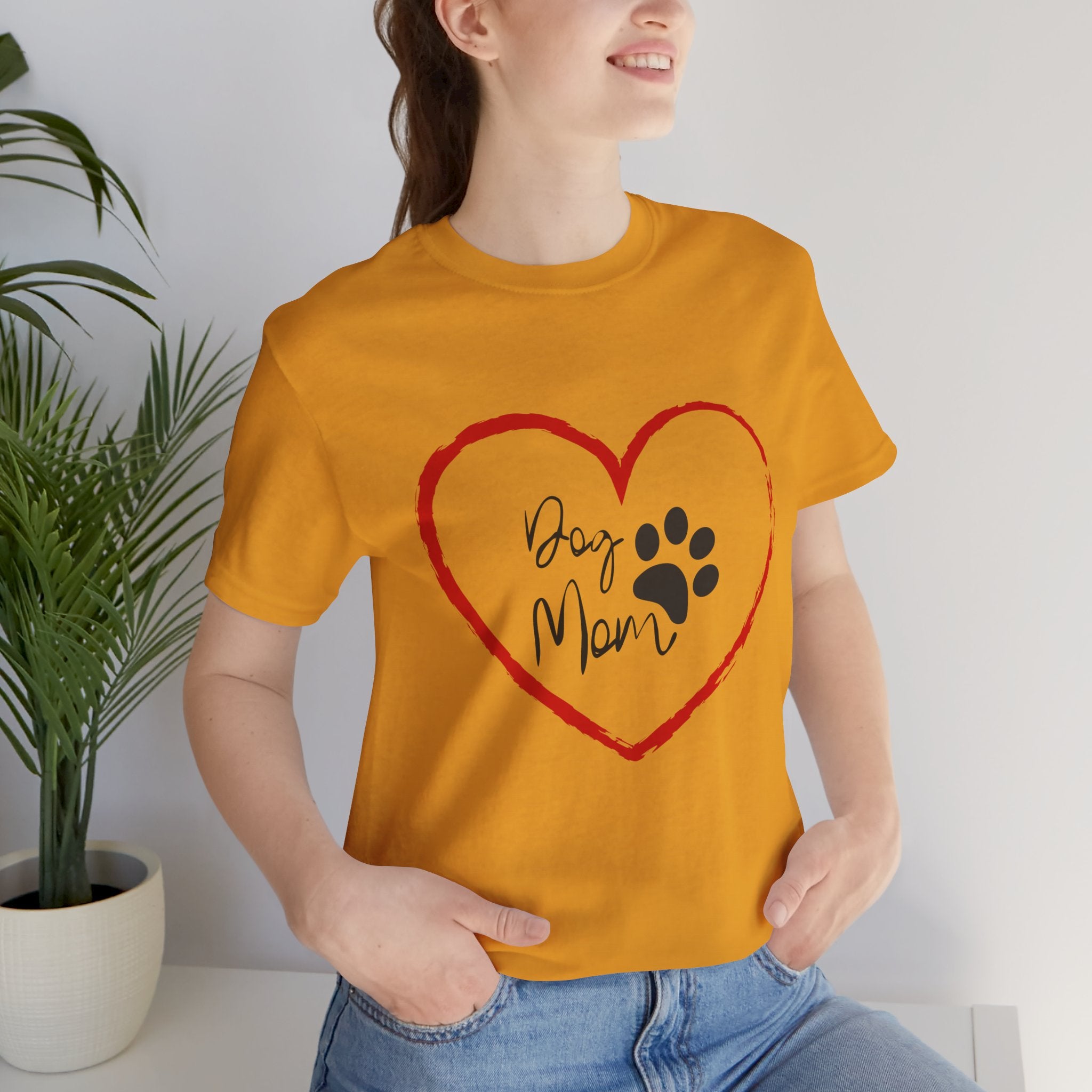 Dog Mom Heart Paw T‑Shirt