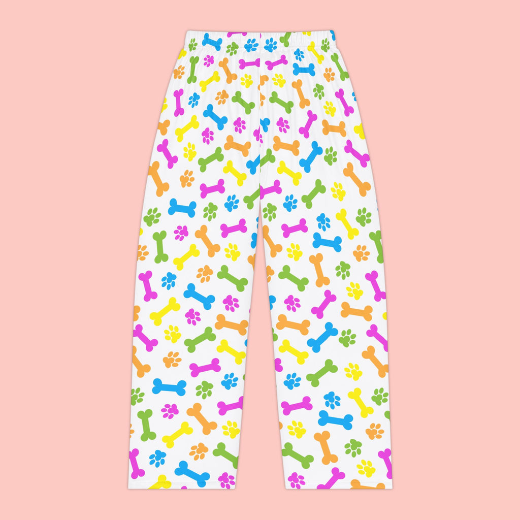 Women's Pajama Pants — Colorful Dog Bones & Paw Print Sleepwear