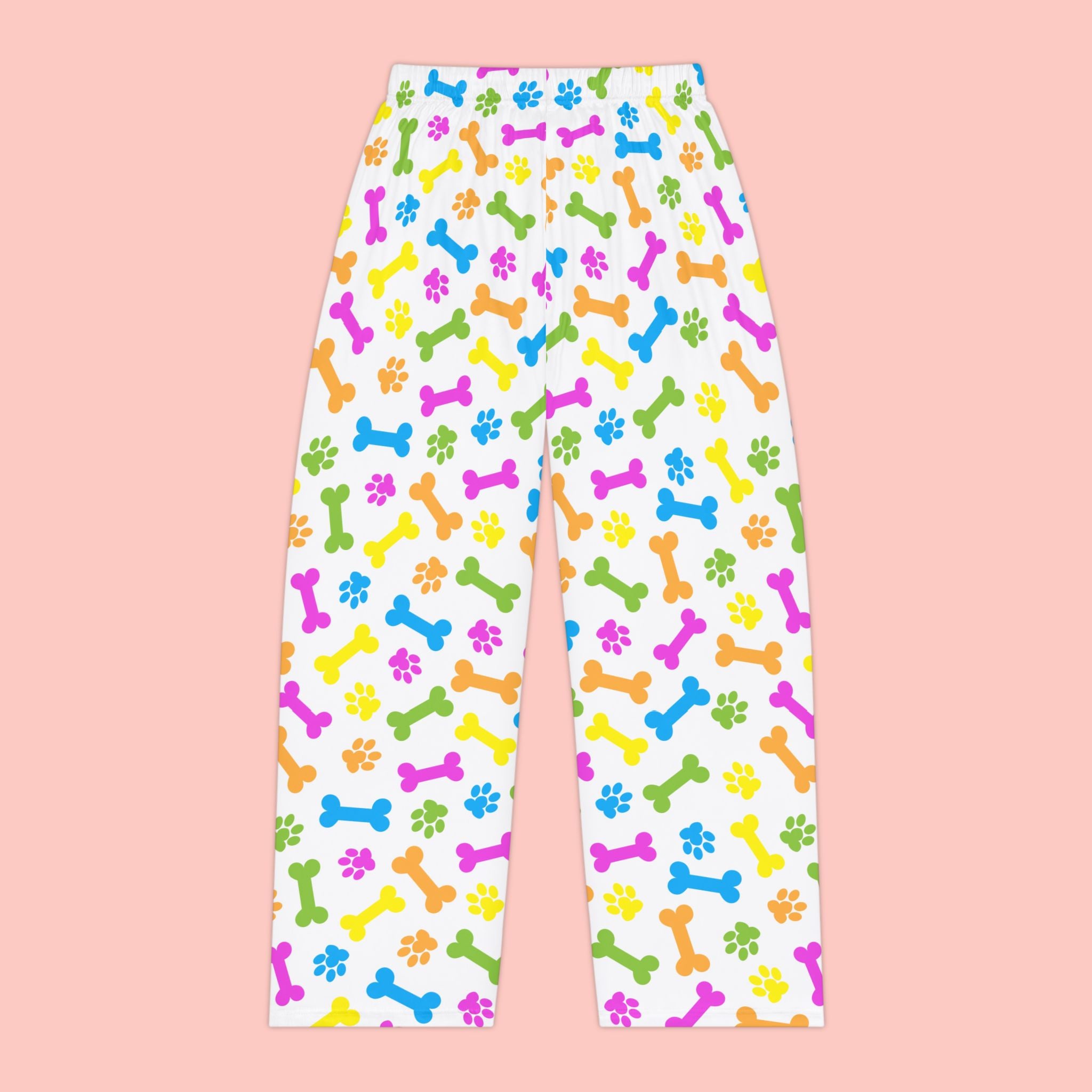 Women's Pajama Pants — Colorful Dog Bones & Paw Print Sleepwear