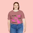 Paws Over People Tee — Pink Cats & Dogs Graphic T-Shirt