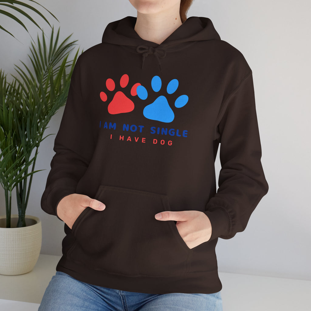 Dog Mom Hoodie – “I Am Not Single I Have Dog” Paw Print Hoodie