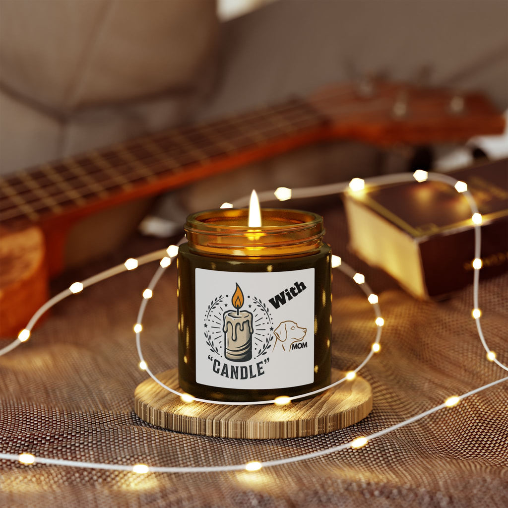 Coconut Apricot Scented Candle (4oz/9oz) — 'With Candle' Decorative Jar, Cozy Home Gift for Moms