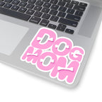 Dog Mom Kiss-Cut Sticker — Pink Bone Lettering Vinyl Decal