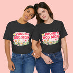 Proud Dog Mom Tee – Floral Retro Heart Design
