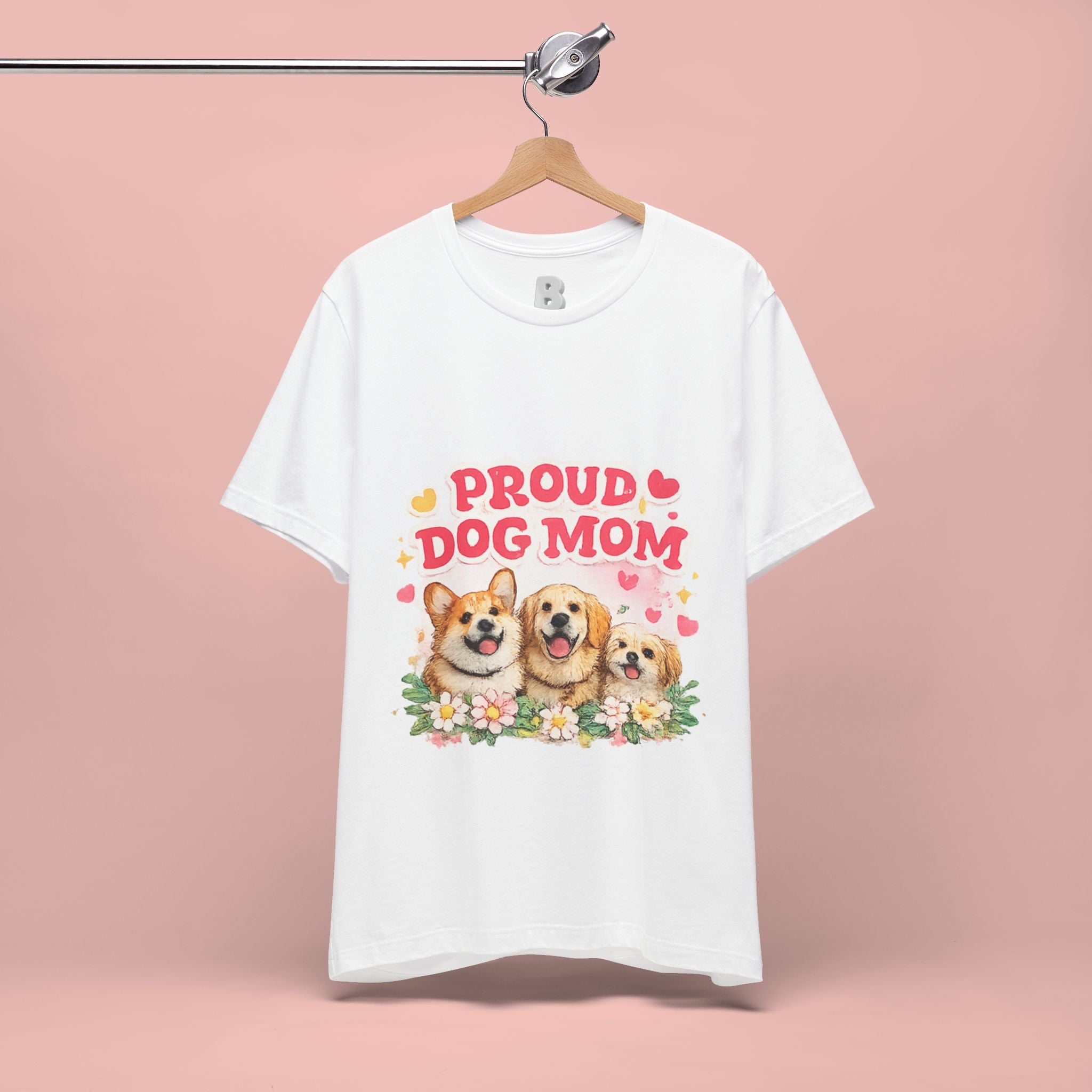 Proud Dog Mom T-Shirt — Cute Corgi & Golden Retriever Floral Tee for Pet Lovers