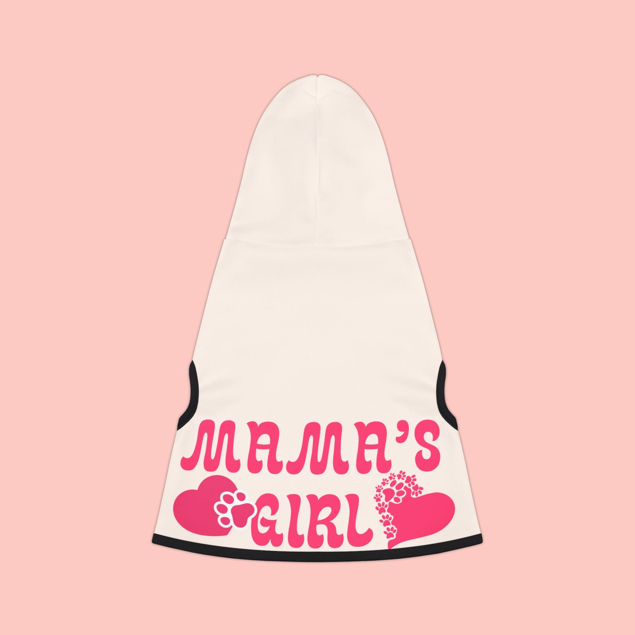 Pet Hoodie — "Mama’s Girl" Pink Heart Puppy Hoodie