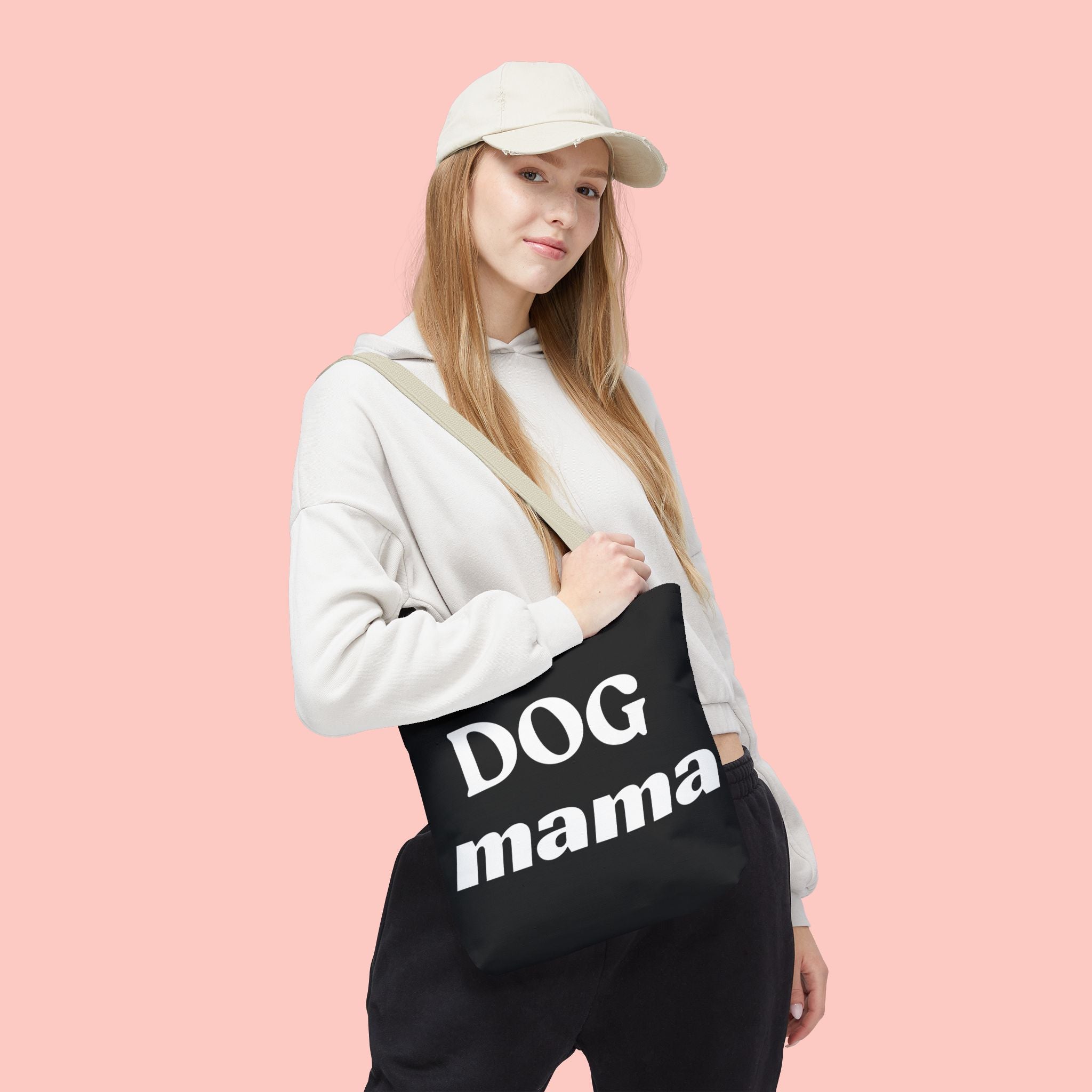 Dog Mama Tote Bag — Black Canvas Pet Lover Tote
