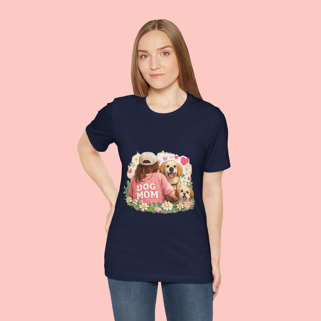 Dog Mom T-Shirt — Cute Floral Puppy Tee for Dog Lovers