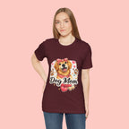 Dog Mom T-Shirt – Cute Golden Retriever Design with Hearts & Paw Prints